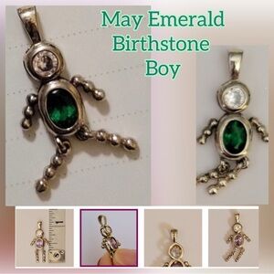 925 Sterling Silver MAY Birthstone Charm/Pendant